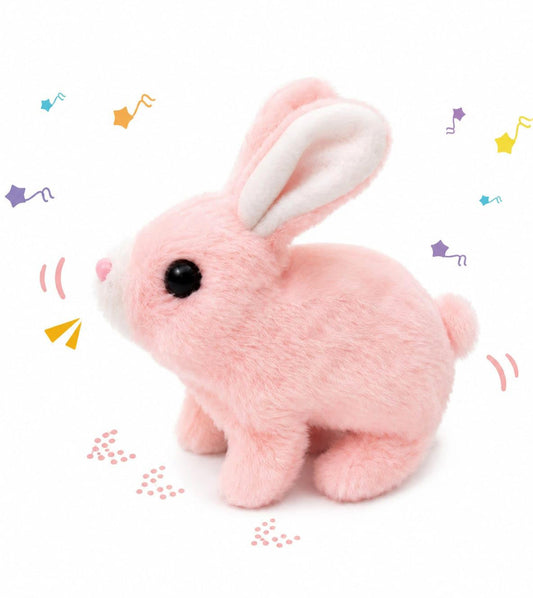 Premium Quality Active Toy with Sounds and Movements Animated Walking Wiggle Hopping Bunny Toy with Sound Effects, Moving Ears and Nose, White Plush Rabbit for Kids Gift for Toddlers Birthday