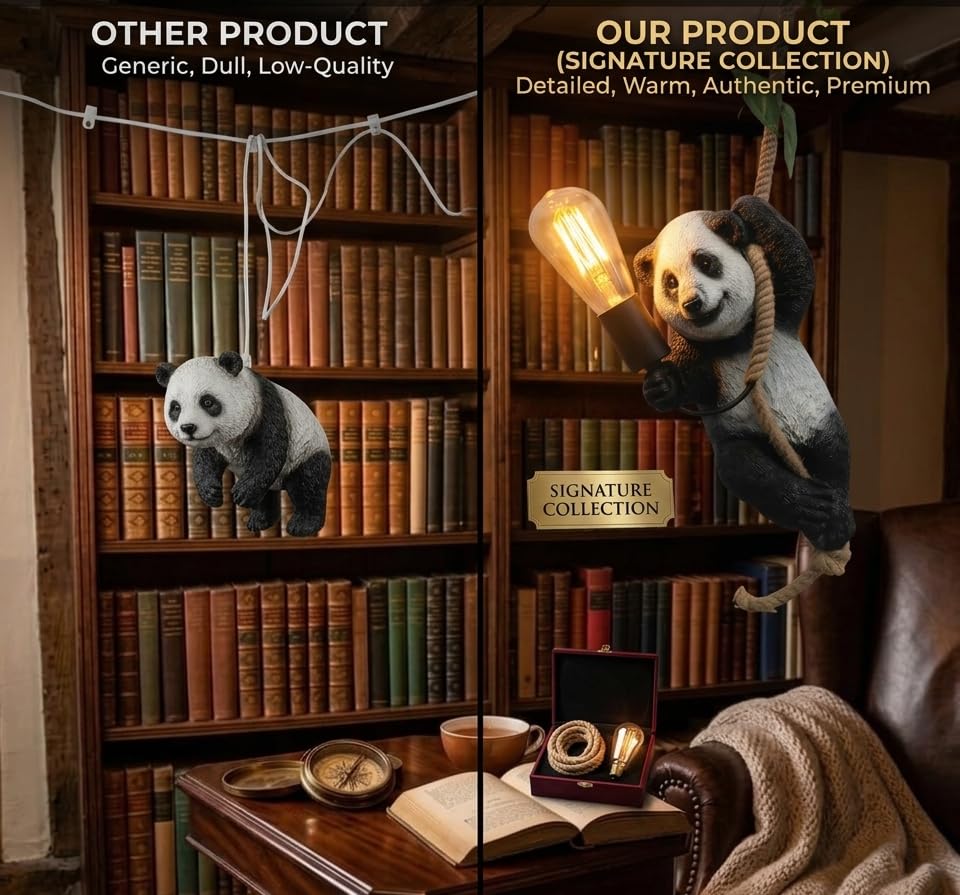 Premium Modern Ceiling Light Pendant Lamp | Stylish Hanging Lights for Dining, Kitchen & Living Room | Premium Build with Elegant Design & Warm Ambient Lighting (Panda)